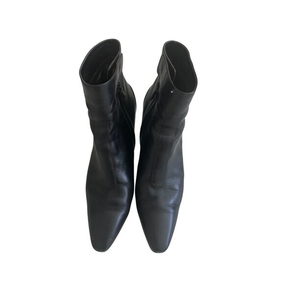 ROGER VIVIER Black Leather Zip Curved Horn Heels Boots Size 36.5  / 6.5 - Picture 15 of 16